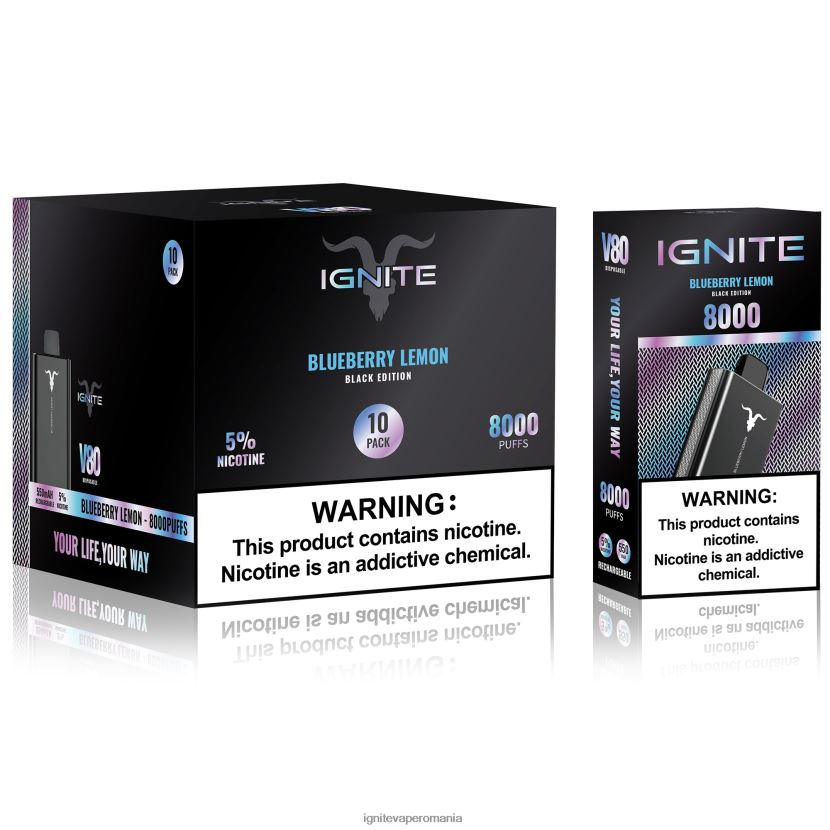 lamaie afine Ignite vape store - IGNITE V80 vape pen 10-pachet 024X0V55